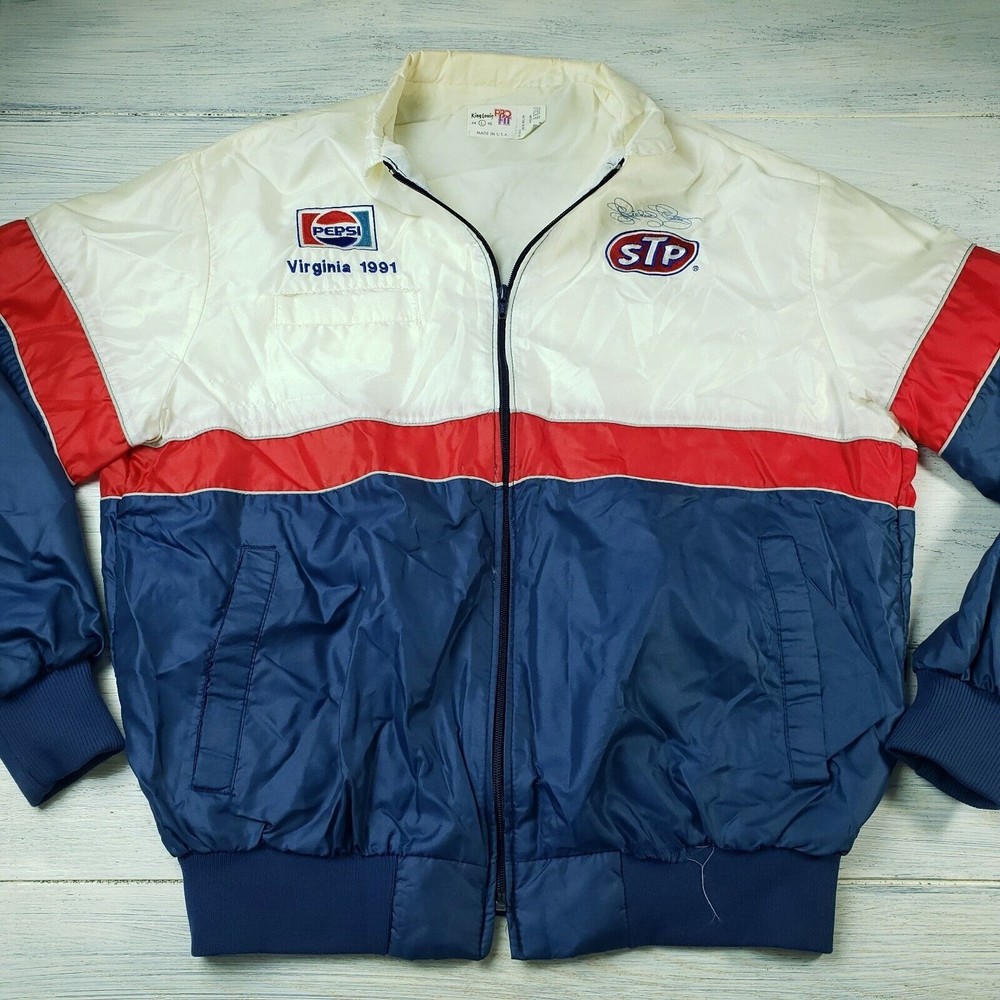 Vintage Richard Petty Pepsi STP Racing Team Jacket by King Louie SZ Large *READ*